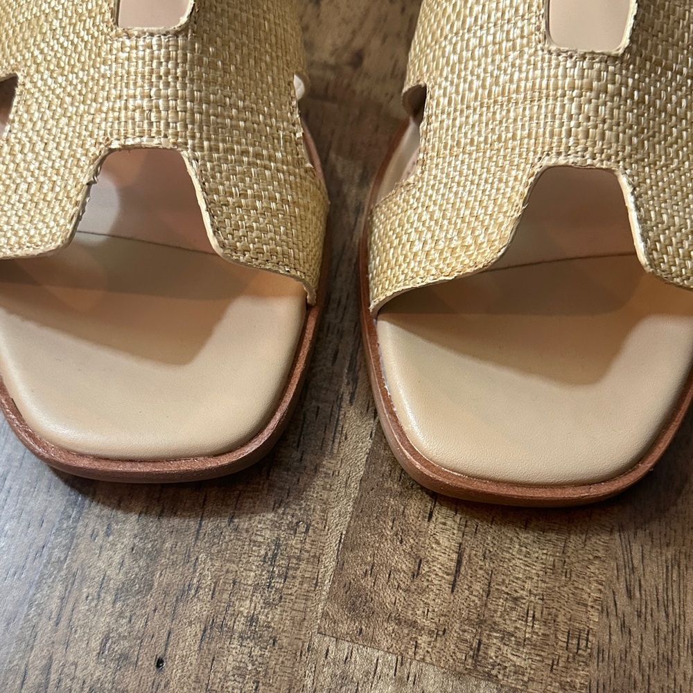 Steve Madden Gold Woven Slide Mules - Picture 4 of 9